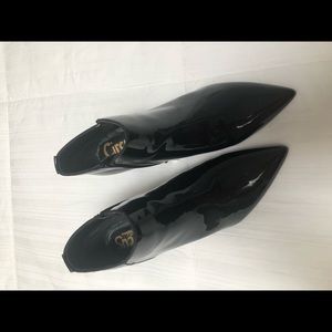 Women’s patent leather ankle boots
